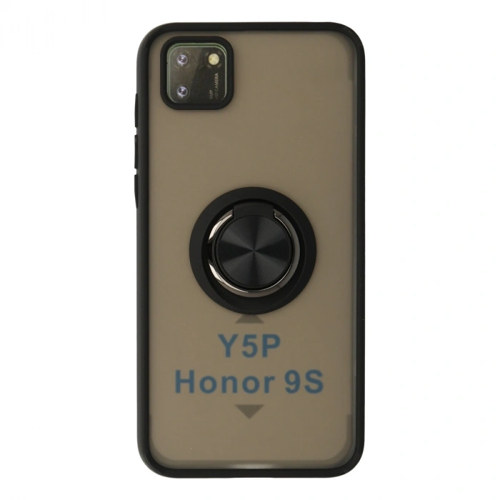 Huawei Y5p Kılıf Montreal Yüzüklü Silikon Kapak - Siyah