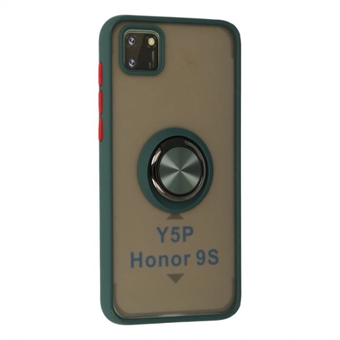 Huawei Y5p Kılıf Montreal Yüzüklü Silikon Kapak - Yeşil