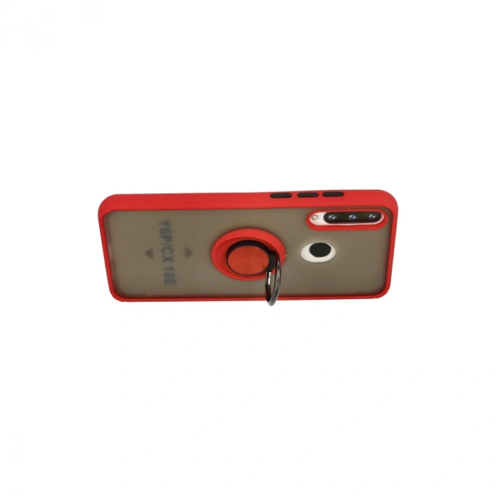 Huawei Y6p Kılıf Montreal Yüzüklü Silikon Kapak - Kırmızı