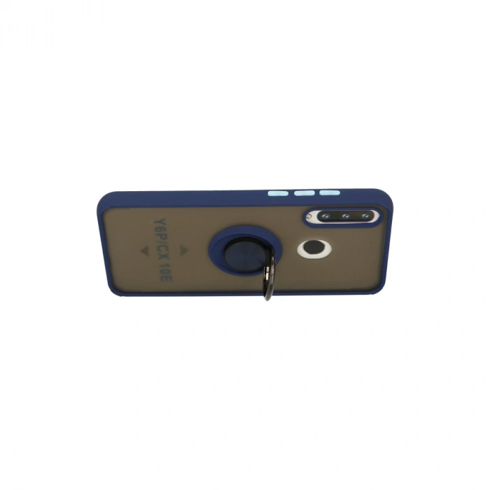 Huawei Y6p Kılıf Montreal Yüzüklü Silikon Kapak - Lacivert