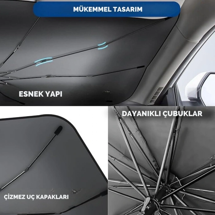 Hyundai İ30, Ford Fiesta, Seat Ibiza, Renault Clio, Dacia Duster Uyumlu Oto Şemsiye