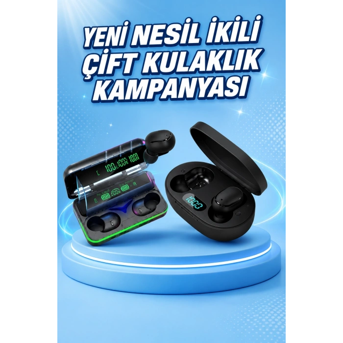 İkili Bluetooth Kulaklık Dijital Göstergeli Uzun Pil Ömrü Yüksek Ses Kaliteli