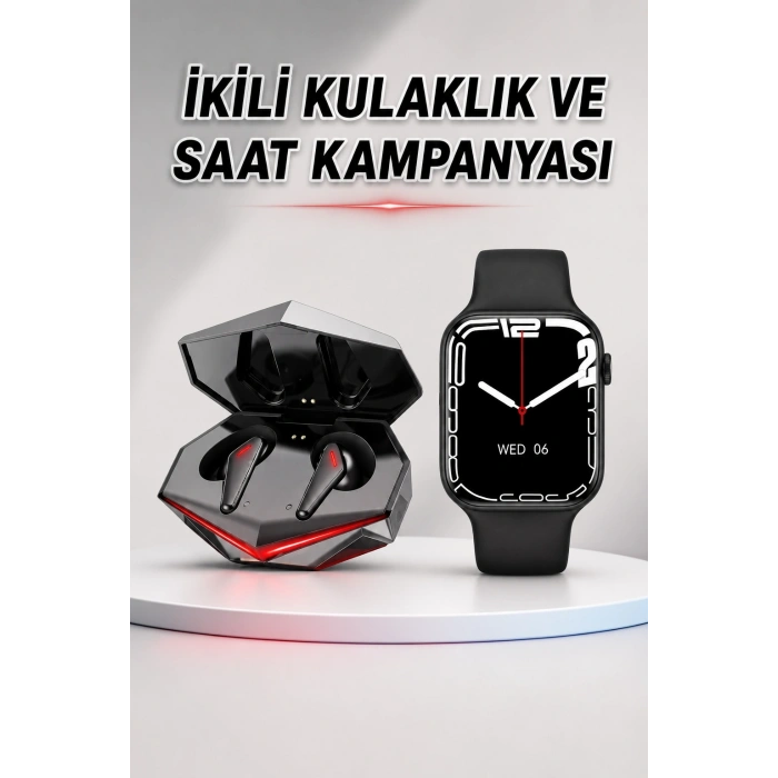 İkili Set Dev Kampanya Ucuz Kulaklık Ucuz Akıllı Saat Gürültü Önleyici Uzun Pil Ömrü