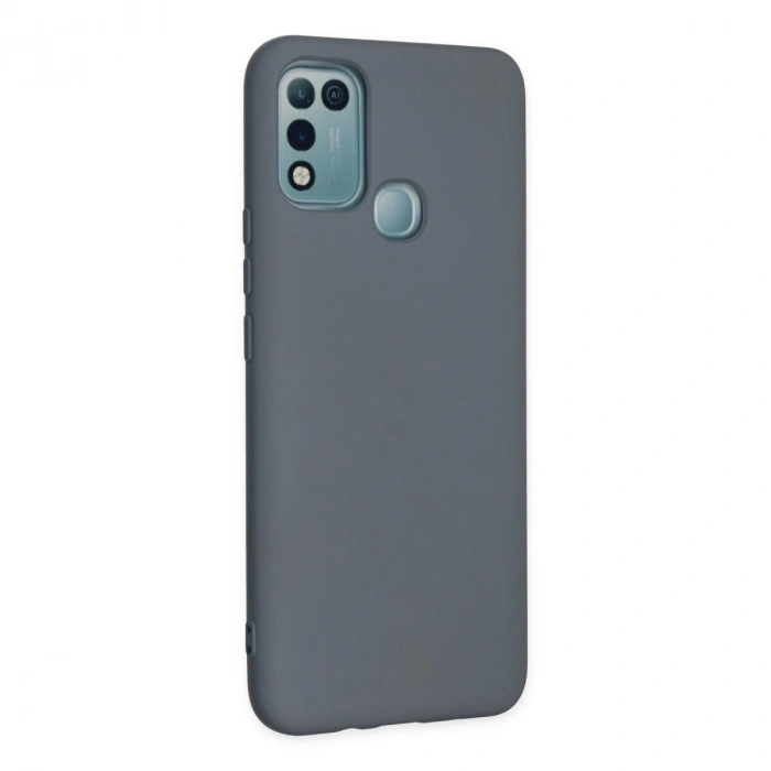 İnfinix Hot 10 Play Kılıf Nano İçi Kadife Silikon - Gri