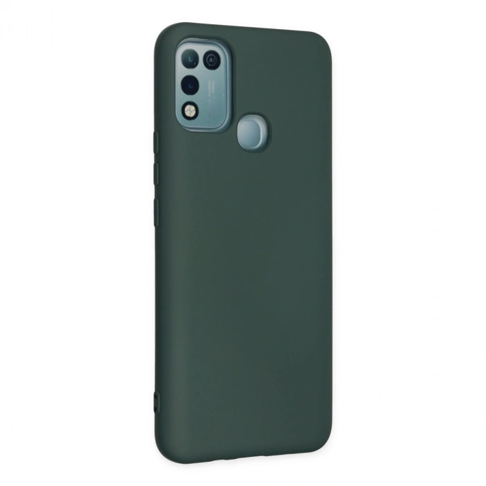 İnfinix Hot 10 Play Kılıf Nano İçi Kadife Silikon - Koyu Yeşil