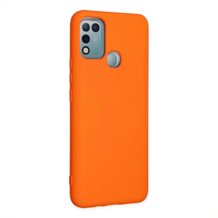 İnfinix Hot 10 Play Kılıf Nano İçi Kadife Silikon - Turuncu