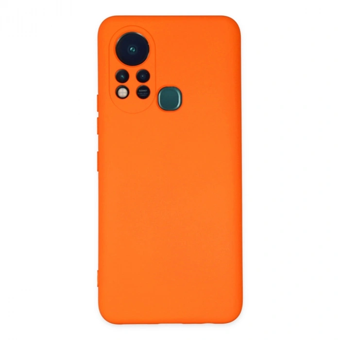 İnfinix Hot 11s Kılıf Nano İçi Kadife Silikon - Turuncu