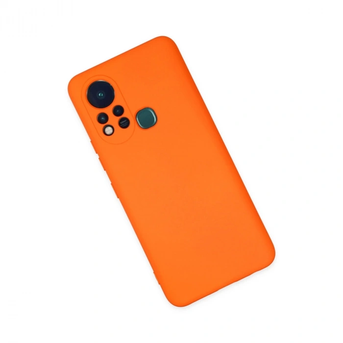 İnfinix Hot 11s Kılıf Nano İçi Kadife Silikon - Turuncu