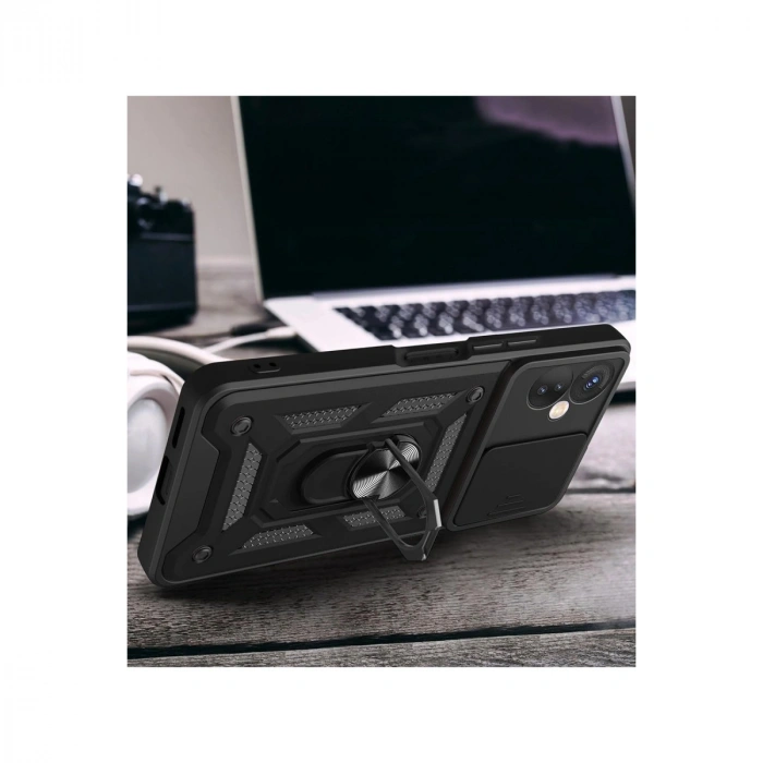İnfinix Hot 30 5g Kılıf Pars Lens Yüzüklü Silikon - Kırmızı