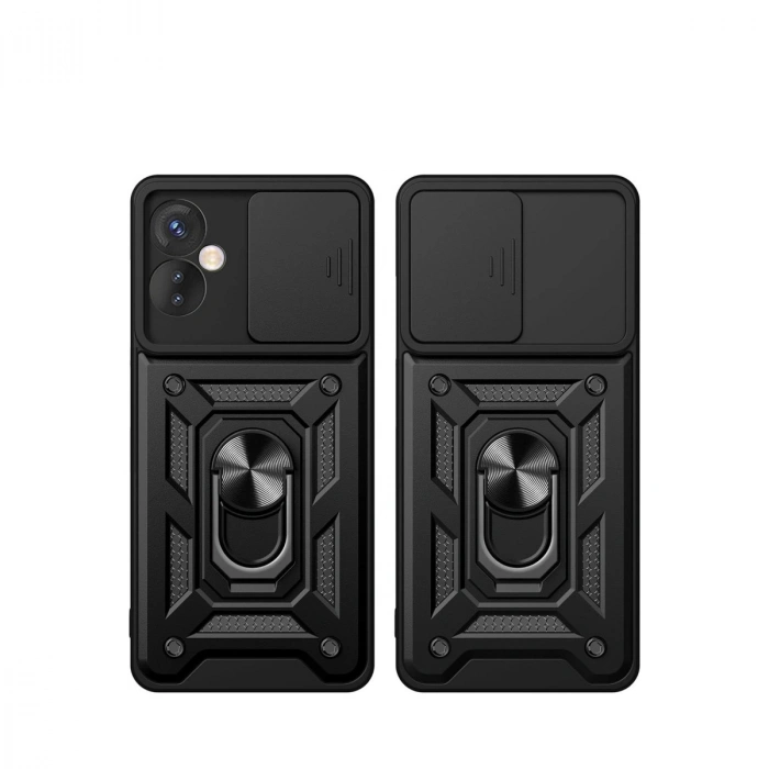 İnfinix Hot 30 5g Kılıf Pars Lens Yüzüklü Silikon - Yeşil