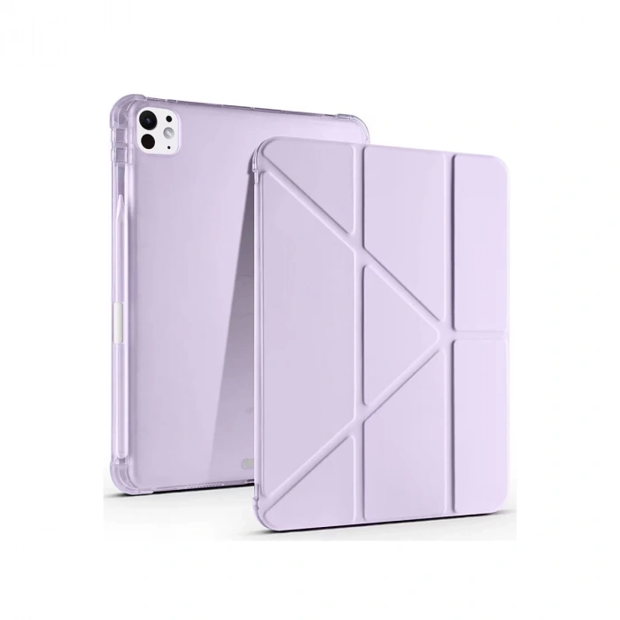 İpad Air 13 (2024) Kılıf Kalemlikli Mars Tablet Kılıfı - Lila