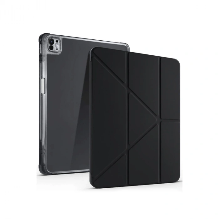 İpad Air 13 (2024) Kılıf Kalemlikli Mars Tablet Kılıfı - Siyah