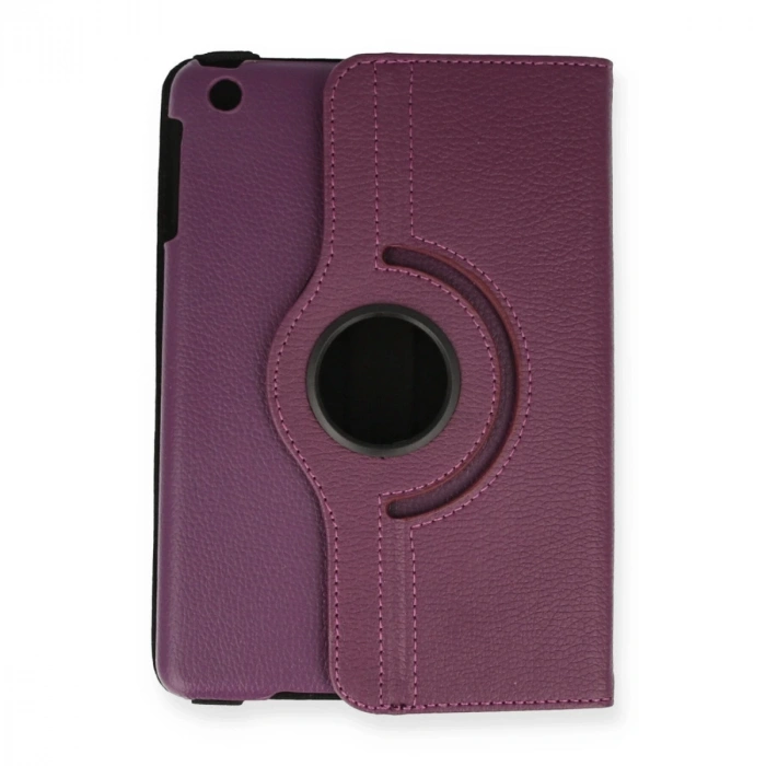 İpad Mini 1 Kılıf 360 Tablet Deri Kılıf - Mürdüm