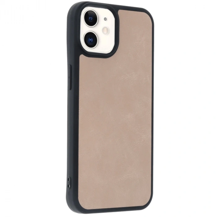 İphone 11 Kılıf Aras Deri Kapak - Pudra