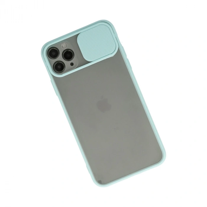 İphone 11 Pro Kılıf Palm Buzlu Kamera Sürgülü Silikon - Turkuaz