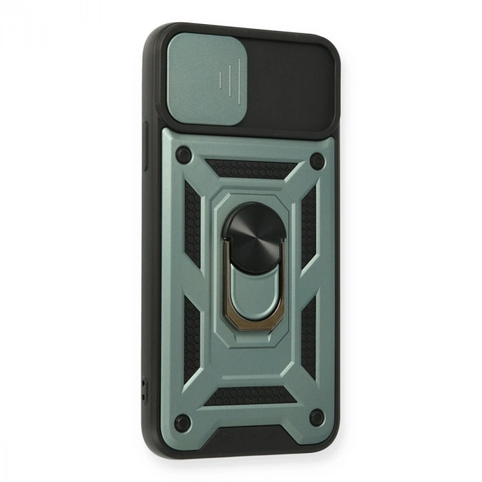 İphone 11 Pro Kılıf Pars Lens Yüzüklü Silikon - Yeşil