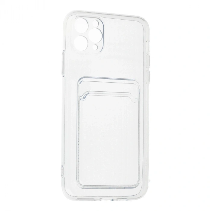 İphone 11 Pro Max Kılıf Kart Şeffaf Silikon - Şeffaf