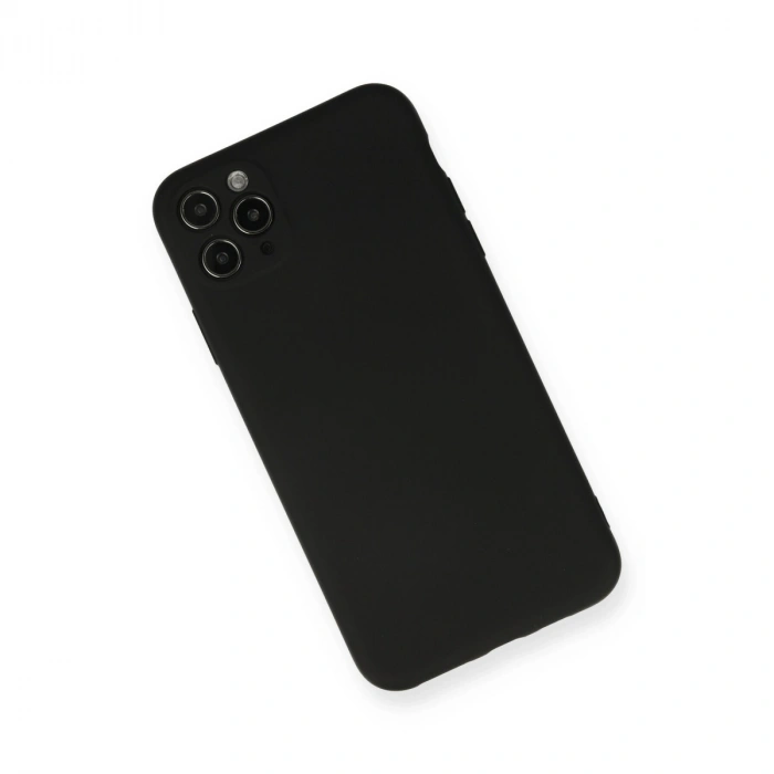 İphone 11 Pro Max Kılıf Nano İçi Kadife Silikon - Siyah