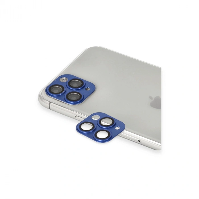 İphone 11 Pro Max Pers Alüminyum Kamera Lens - Lacivert