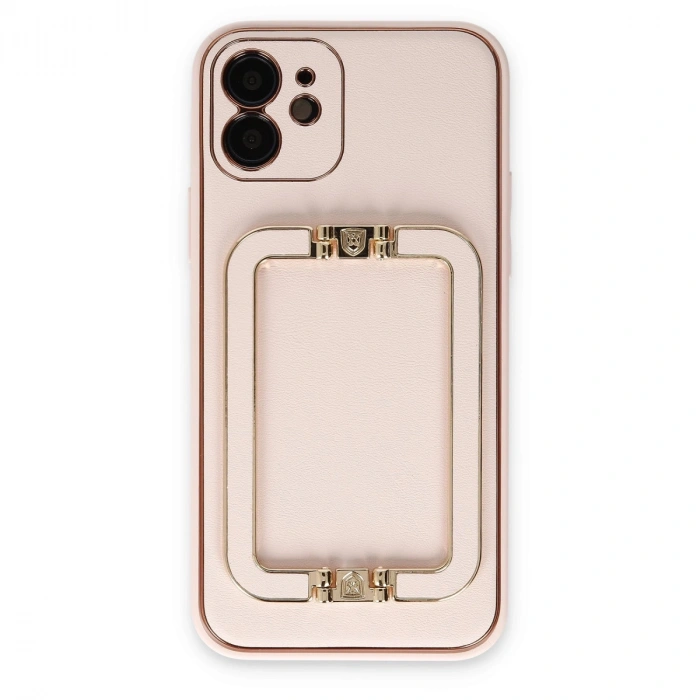 İphone 12 Kılıf Coco Elit Kapak - Pudra