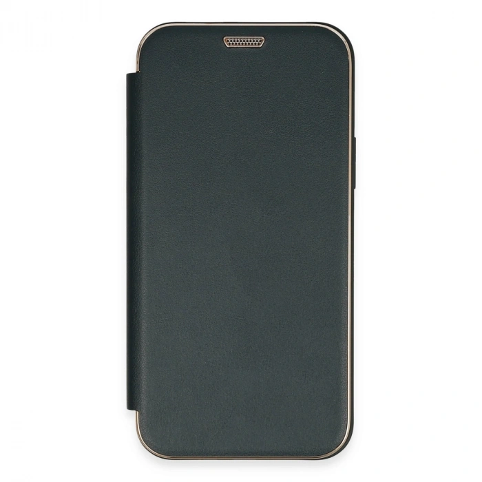 İphone 12 Kılıf Dolpin Kapaklı - Koyu Yeşil