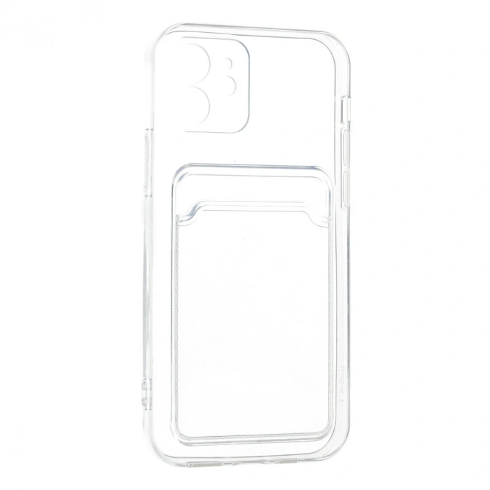 İphone 12 Kılıf Kart Şeffaf Silikon - Şeffaf