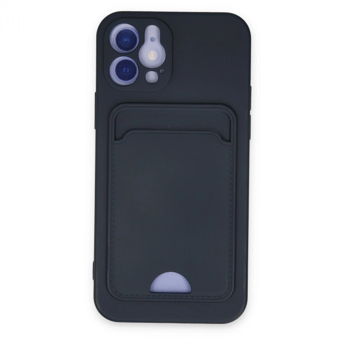 İphone 12 Kılıf Kelvin Kartvizitli Silikon - Lacivert