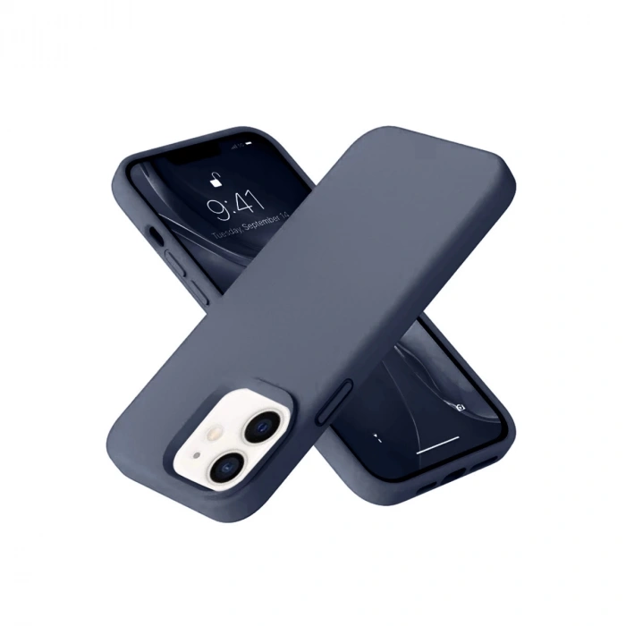 İphone 12 Kılıf Nano İçi Kadife Silikon - Lacivert