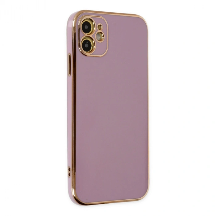 İphone 12 Kılıf Volet Silikon - Mor