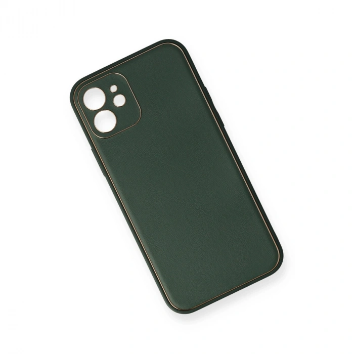 İphone 12 Mini Kılıf Coco Deri Silikon Kapak - Yeşil