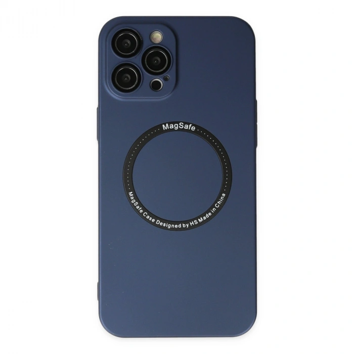 İphone 12 Pro Kılıf Jack Magneticsafe Lens Silikon - Lacivert