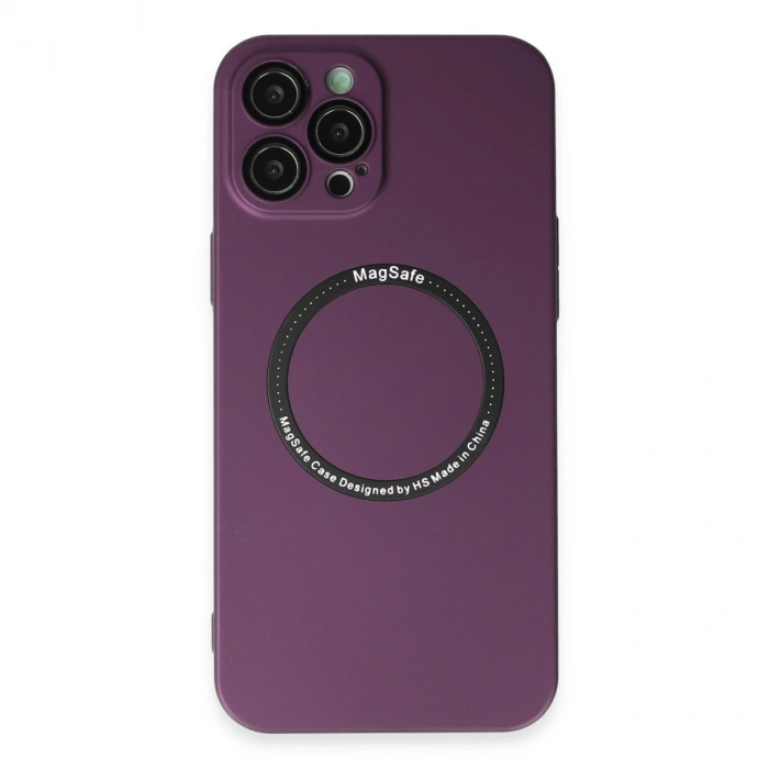 İphone 12 Pro Kılıf Jack Magneticsafe Lens Silikon - Mürdüm