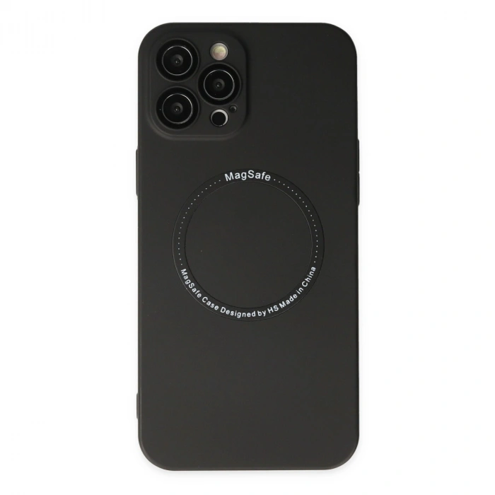 İphone 12 Pro Kılıf Jack Magneticsafe Lens Silikon - Siyah