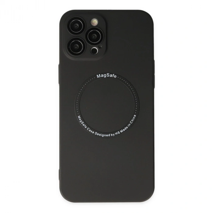 İphone 12 Pro Kılıf Jack Magneticsafe Lens Silikon - Siyah
