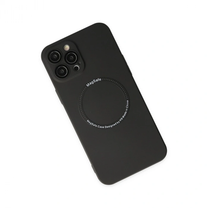 İphone 12 Pro Kılıf Jack Magneticsafe Lens Silikon - Siyah