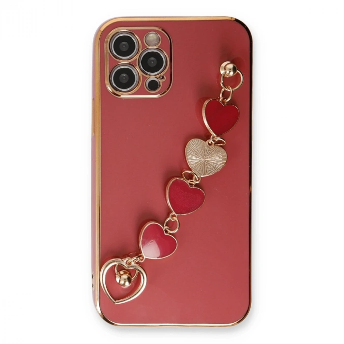 İphone 12 Pro Max Kılıf Esila Silikon - Kırmızı