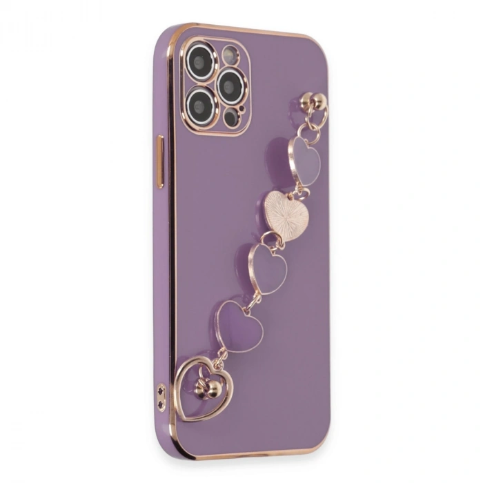 İphone 12 Pro Max Kılıf Esila Silikon - Mor