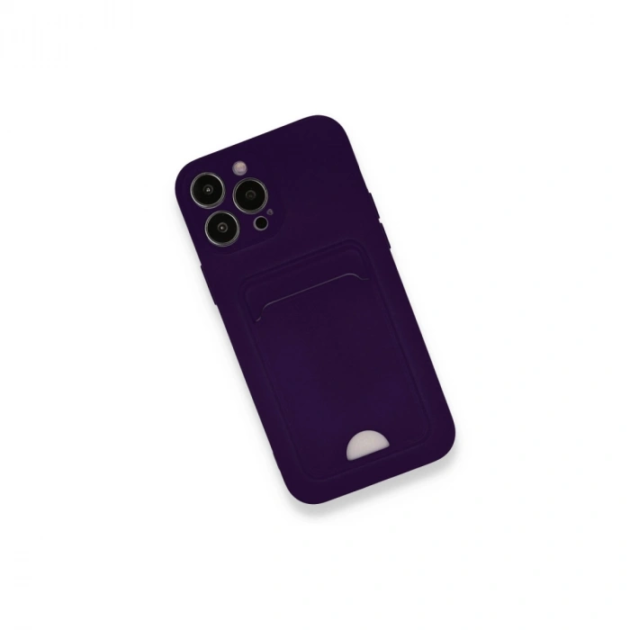İphone 12 Pro Max Kılıf Kelvin Kartvizitli Silikon - Derin Mor