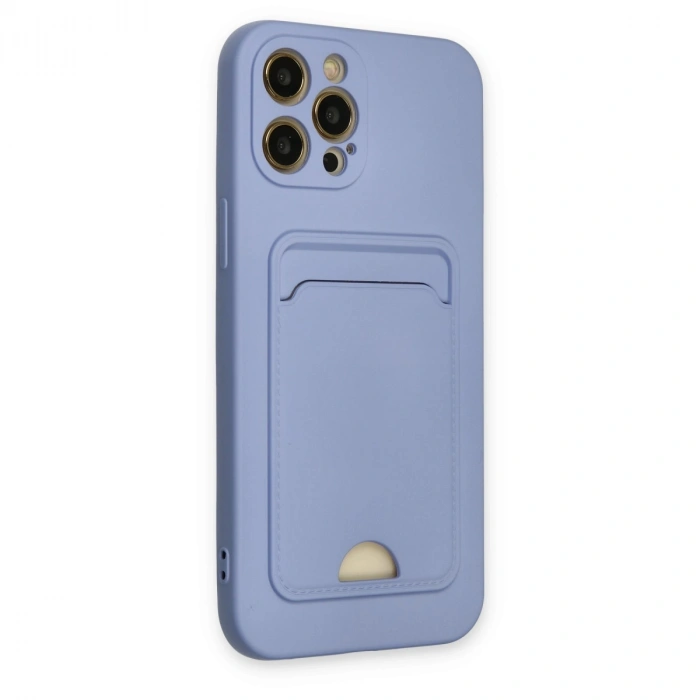 İphone 12 Pro Max Kılıf Kelvin Kartvizitli Silikon - Lila