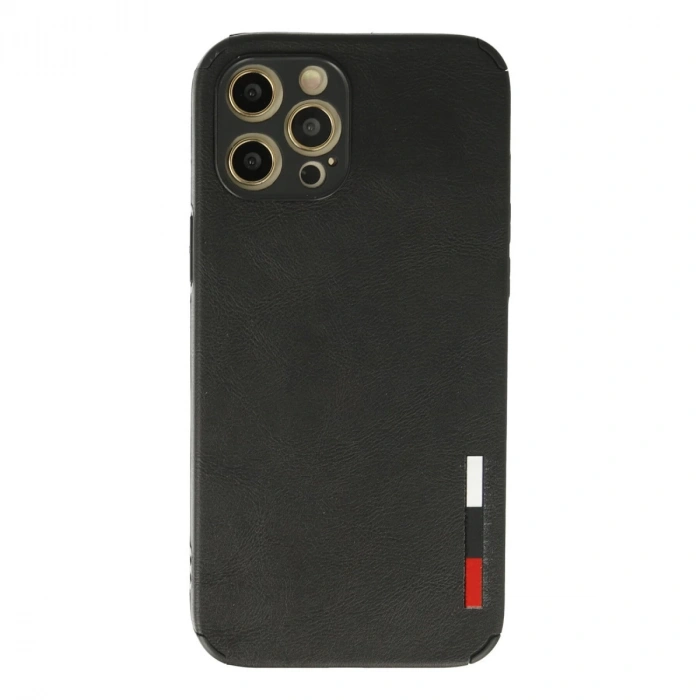 İphone 12 Pro Max Kılıf Loop Deri Silikon - Siyah