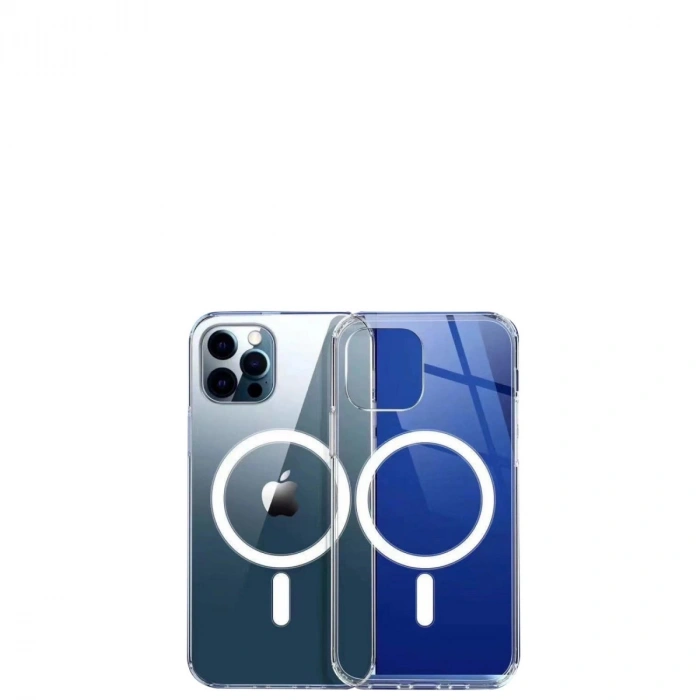 İphone 12 Pro Max Kılıf Magneticsafe Şeffaf Silikon - Şeffaf