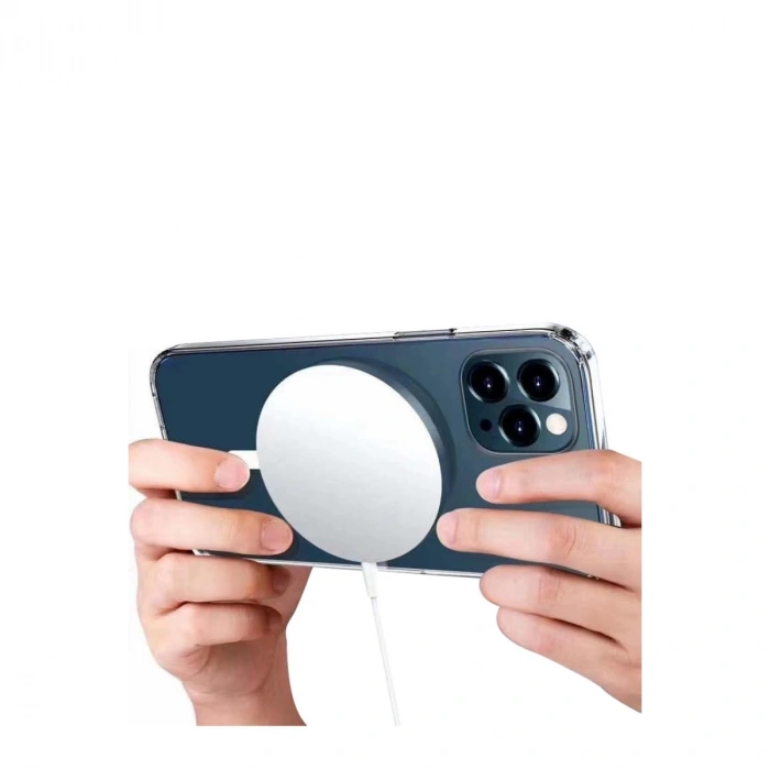 İphone 12 Pro Max Kılıf Magneticsafe Şeffaf Silikon - Şeffaf