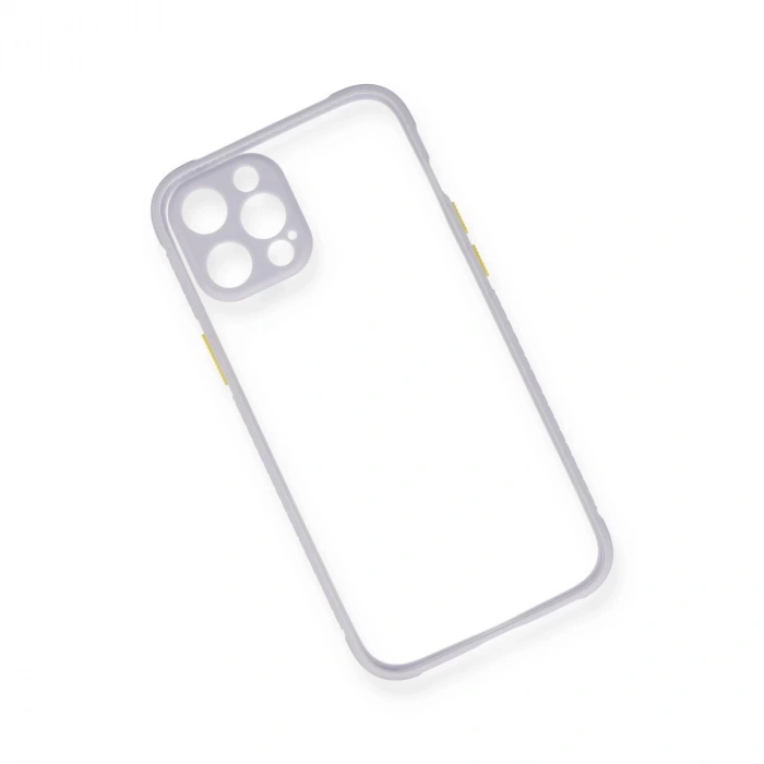 İphone 12 Pro Max Kılıf Miami Şeffaf Silikon - Lila