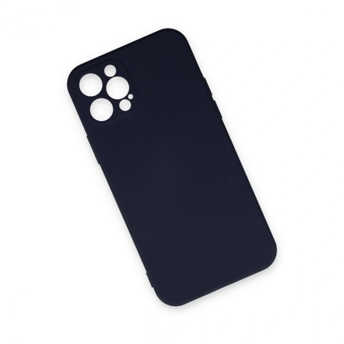 İphone 12 Pro Max Kılıf Nano İçi Kadife Silikon - Lacivert