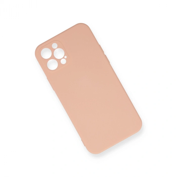 İphone 12 Pro Max Kılıf Nano İçi Kadife Silikon - Pudra