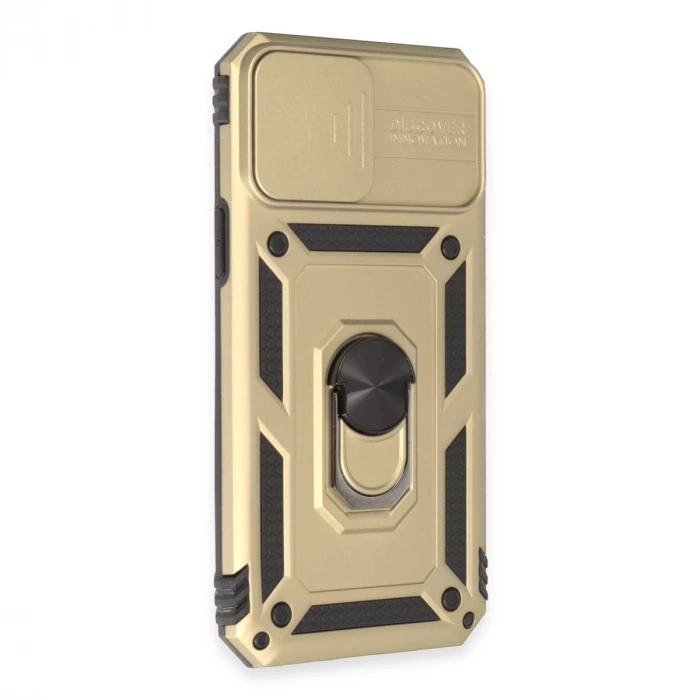 İphone 12 Pro Max Kılıf Pars Lens Yüzüklü Silikon - Gold