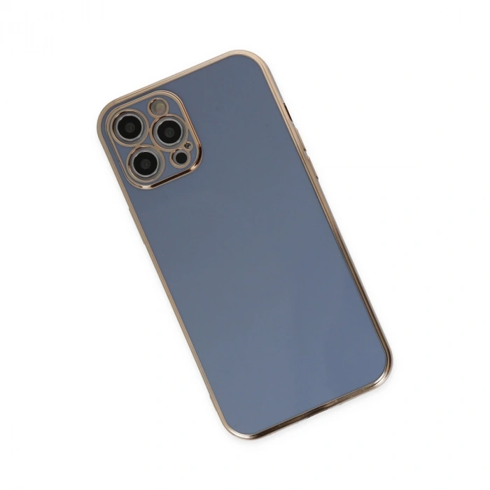 İphone 12 Pro Max Kılıf Volet Silikon - Mavi