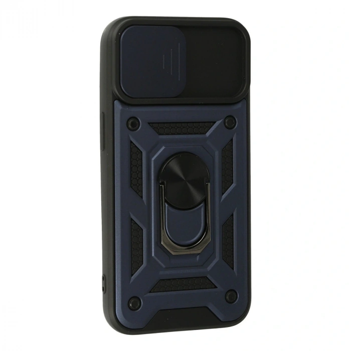 İphone 13 Kılıf Pars Lens Yüzüklü Silikon - Lacivert