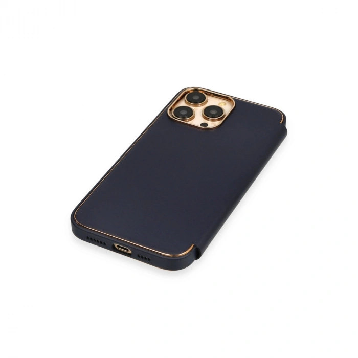 İphone 13 Pro Kılıf Dolpin Kapaklı - Lacivert