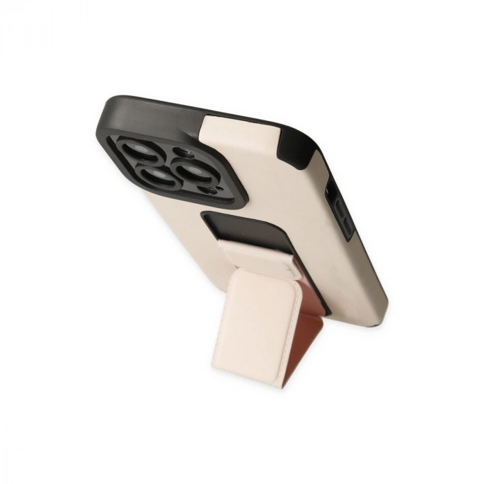 İphone 13 Pro Kılıf Mega Standlı Silikon - Gold